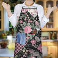 thumbnail image 6 of Pioneer Flower Floral Print Pattern Apron-Garden Aprons for Women with Pockets-Cotton Linen Waterproof Kitchen Cooking Gardening Aprons Adjustable for Kitchen,Cooking,BBQ and Salon 33x27 Inch, 6 of 7