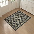 thumbnail image 3 of ODIKA 3'x5' Washable Area Rug Non-Slip, Flatweave, Easy Care Primitive Vintage Layout Farmhouse Scrolls Concentric Ring Folk for Hallway, Laundry Room, 3 of 7