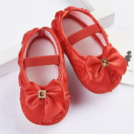 

Cathalem Shoes Size 9 Elastic Kid 13 Girl RD Band Walking Baby Rose Toddler Bowknot Shoes Baby Shoes Girls Shoes Size 10 Red 13 13