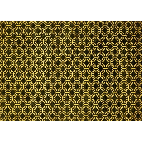 Ahgly Company Indoor Rectangle Abstract Yellow Modern Area Rugs, 2' x 5'