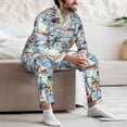 thumbnail image 7 of Susaid Watercolor Sailboat Print Men's Long Sleeve Pajama Set, Two-Piece Button-Down Loungewear PJs Set, Comfortable Sleepwear for Relaxation-XX-Large, 7 of 7