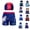 Red, variant on HAOTAGS Boys Swimsuit 10-12,Giraffe Print Brethable Quick Dry Swim Trunks With Cap Set Red