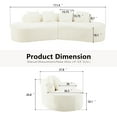 thumbnail image 4 of Weetoo Modern Curved Sofa Velvet Sectional Couch Minimalist for Living Room, No Assembly Required, 4 of 9