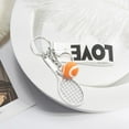 thumbnail image 4 of Creative Mini Tennis Racket Keychain Key Cute Sport Games Charm Tennis Ball Key Chain Pendant Gift for Tennis Player Lovers Orange, 4 of 8