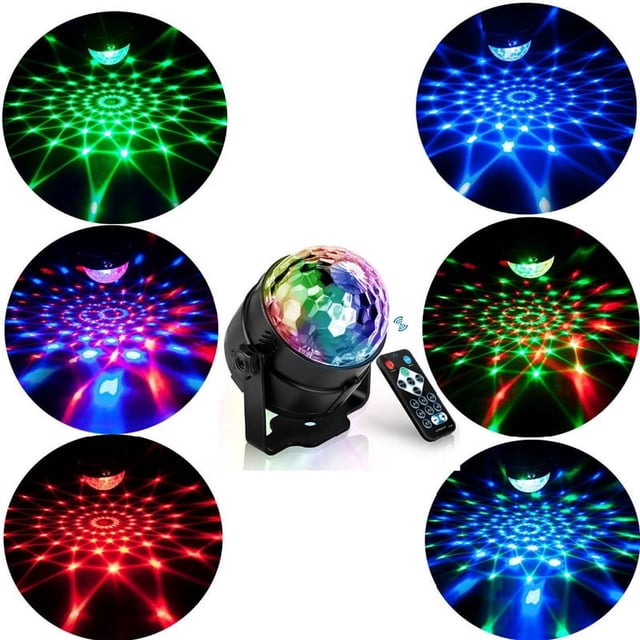 Luces de discoteca USB, lámpara de escenario para DJ, iluminación LED de discoteca, RGB+ rosa, amarillo, blanco, efecto proyector de 7 colores, control remoto, activación por sonido, para coche, Navid
