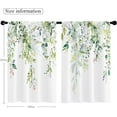 thumbnail image 5 of Green Eucalyptus Leaves Kitchen Window Curtains 26x36 Inch Rustic Spring Blossom Boho Floral Flower Short Cafe Botanical Plant Curtains for Bathroom 2 Panels Window Treatment Tiers Drapes, 5 of 5