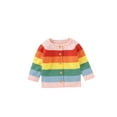 thumbnail image 1 of Seyurigaoka Toddlers Knitted Cardigan Rainbow Long Sleeve Single-breasted Tops, 1 of 9