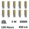 thumbnail image 1 of CWI Lighting 5 Watts G9 LED Ampoule 3000K (Lot de 10), 1 of 1