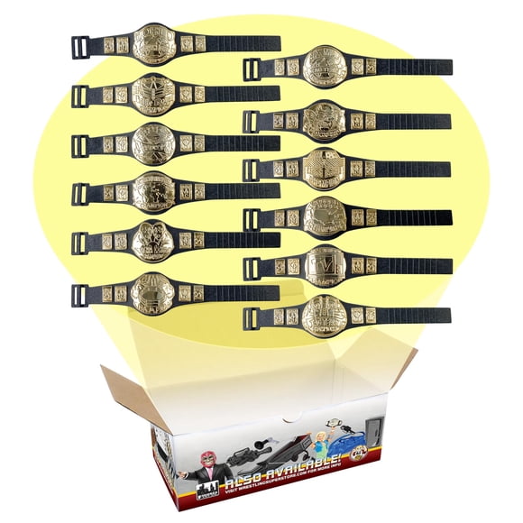Set de Cinturones para Figuras de Lucha Libre - 12 Piezas, 14.6 cm