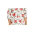 thumbnail image 3 of Charter Club Women's Printed Button Front Roll Tab Sleeve Top Pink Size Petite Small, 3 of 3