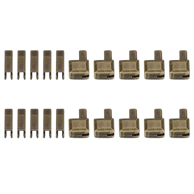 Unique Bargains 10Sets Zipper Repair Kits, #3 Retainers Box & Insertion Pins for Zippers Replacing, Bronze Tone