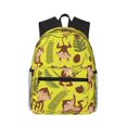 thumbnail image 1 of Mochila de plátano con diseño de hoja de coco y mono, ideal para portátiles, viajes, senderismo, negocios, para mujeres y hombres., 1 of 5
