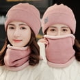 thumbnail image 4 of iHPH7 Hat and Scarf Set Warm Neck Gaiter Beanie and Scarf Set Winter Neck Warmer Knit Beanie Warm Beanie Fleece Neck Gaiter Pink One Size, 4 of 5