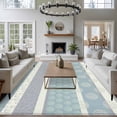 thumbnail image 3 of Farm Fruits Area Rugs 8'x10', Washable Small Throw Rugs for Living Room Patio, Watermelon Lemons Peach Blue Grey Striped Indoor Outdoor Rug Non-Slip Low Pile Carpet Runner Reversible Floor Mats, 3 of 8