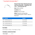 thumbnail image 2 of Pump To Gear Power Steering Pressure Line Hose Assembly - Compatible with 1975 - 1978 Chevy C20 1976 1977, 2 of 2
