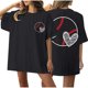 thumbnail image 2 of Fiudx Ofertas Flash Del Día Camiseta de Manga Corta con Cuello Redondo y Estampado Informal con Estampado Frontal y Trasero de Béisbol para Mujer, 2 of 5