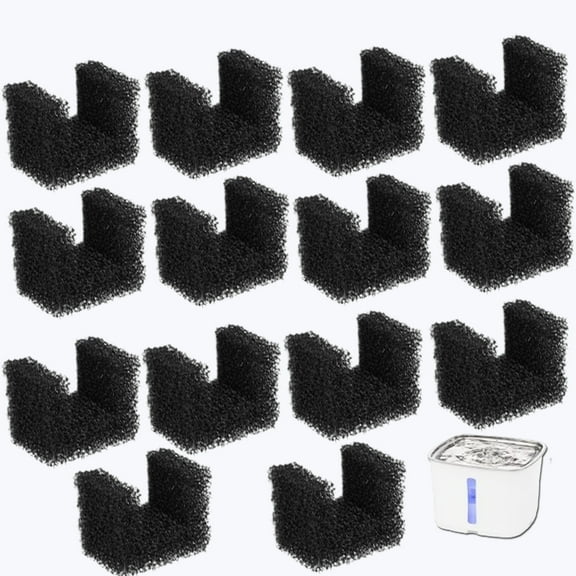 Qzbhct Pet Replacement Pre Filter Sponges for 64oz/1.8L 140oz/4.1L Viva Cat Water Fountain Foam Filter Dog Drinking Water Fountain(14)