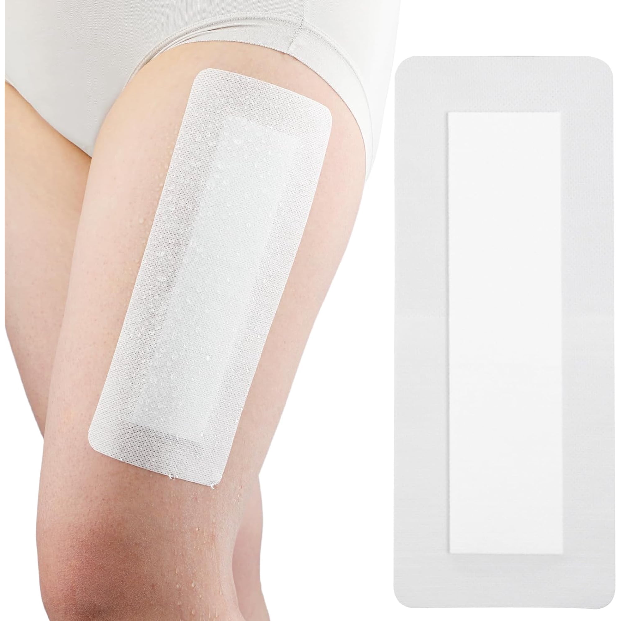 20 Pcs Extra Long Adhesive Island Dressing 4"x14" Bandage Bordered Gauze Pads for Knee Replacement Incision Post Surgery Hip Recovery Back Surgery Breathable Bordered Wounds Cover