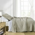 thumbnail image 6 of PANGUSHAN 100% Cotton Queen Quilt Set, Elegant Diamond Pattern Solid Color Queen Size Quilt Bedding Set Bedspreads, Reversible Quilted Lightweight Comforter, Beige Bed Spread for Queen Bed, 3pcs, 6 of 9