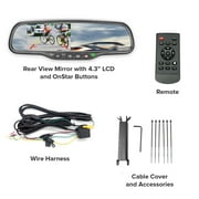 Master Tailgaters Universal OEM Rear View Mirror with 4.3 Auto-Adjusting Ultra Bright LCD, OnStar Buttons, and Compatibility for All Cars