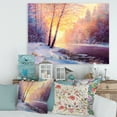 thumbnail image 2 of Designart ' Bridge Of Meandering River With Winter Scenery II ' Lake House Canvas Wall Art Print, 2 of 4