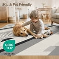 thumbnail image 4 of ODIKA 3'x5' Monochrome Geometric Pattern Washable Accent Rug Dynamic Abstract Stripes and Dots Design Pet Friendly, Non-Shedding Mat for Bedside, Nursery Room, 4 of 7