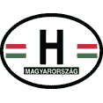 thumbnail image 1 of HUNGARY FLAG, Waterproof UV Coated, Famous Reflective OVAL Sticker DECAL , 3.5" x 4.75", 1 of 1