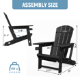 thumbnail image 6 of Chiccushion Adirondack Chair with Cup Holder, HDPE All-Weather Patio Chairs for Poolside, Backyard, Deck, Fire Pit, Black, 6 of 9