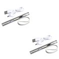thumbnail image 2 of Decodeary Flashlight Outdoor Portable Rechargeable Stainless Steel LED Torch Penlight Fishing Handheld Hanging Light One Mode 1 2Set, 2 of 6