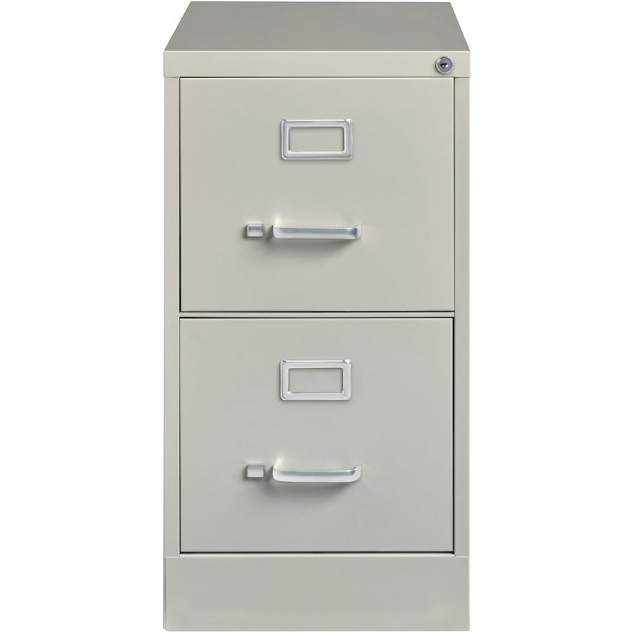 Lorell Vertical File - 2-drawer - 15" X 25" X 28.4" - 2 X Drawer(s) For File - Letter - Vertical - Security Lock, Ball-bearing Suspension, Heavy Duty - Light Gray - Steel - Recycled