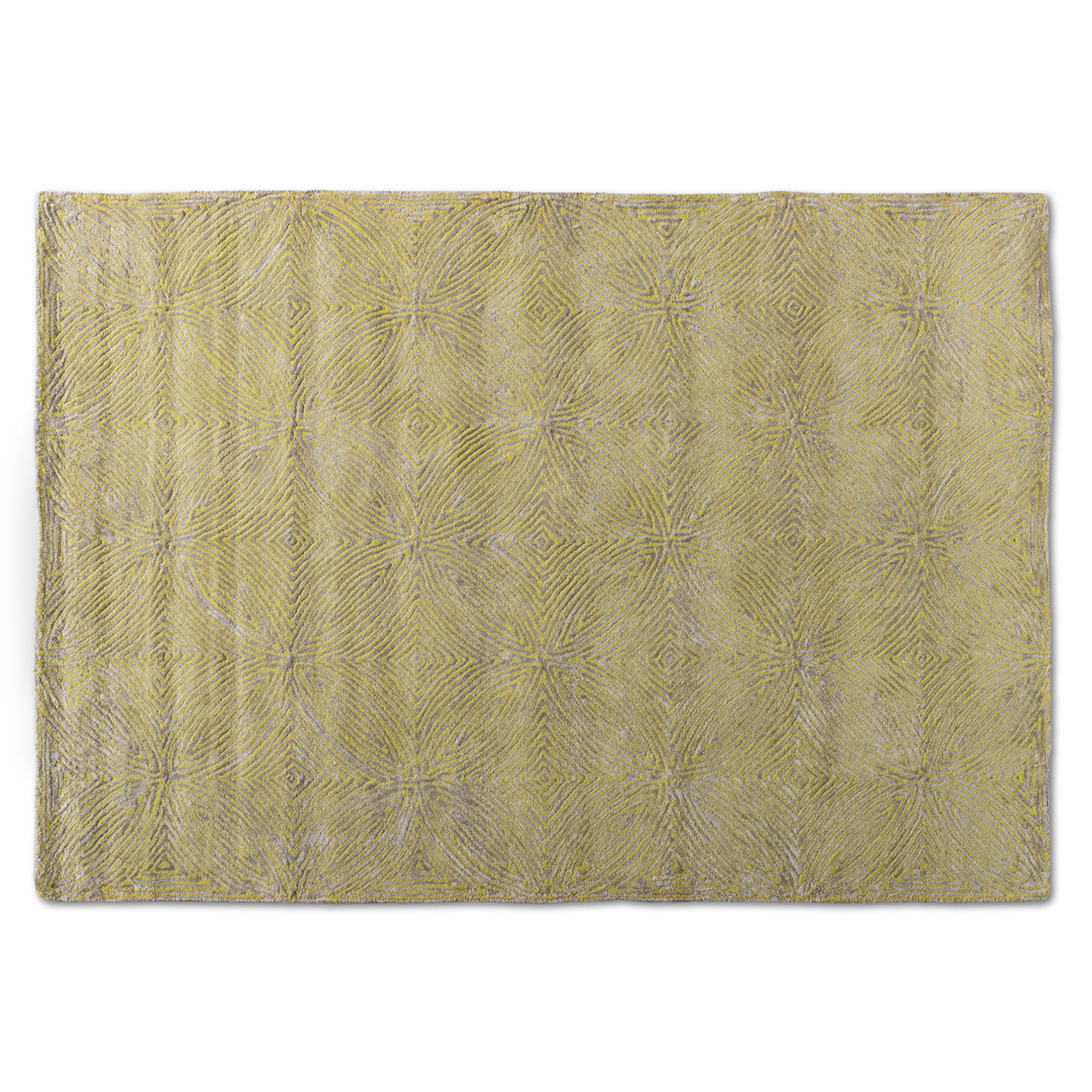 Baxton Studio Leora Modern and Contemporary Lime Green and Gray Hand-Tufted Viscose Blend Area Rug