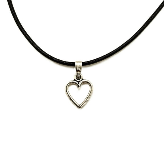 Heart-Shaped Necklace, Black Rope choker, Women/Men Jewelry, Birthday Anniversary, Valentine’s Holidays Gifts