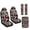 Aztec American Tribal, variant on Xoenoiee Hunting Camo Pattern Car Accessories Set of 5, 2x Seat Covers, 2x Seat Belt Pads, 1x Center Console Cover, PU Leather Universal Fit Interior Protector for Most Vehicles