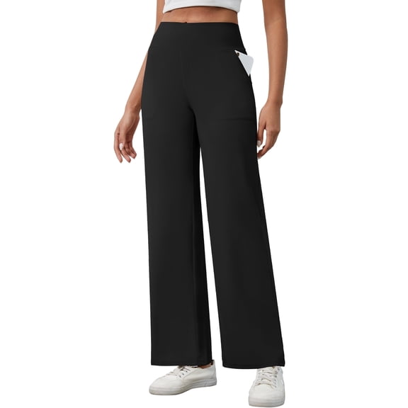 Sexy Dance Womens Yoga Pants with Pockets Sweatpants Lounge Casual High Waist Pants Wide Leg