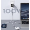 thumbnail image 2 of Cargador Vebner Rápido 100W Doble USB-C Más USB-A GaN Blanco, 2 of 5