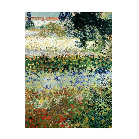 Trademark Fine Art Vincent Van Gogh Garden in Bloom Canvas Wall Art - 35x47