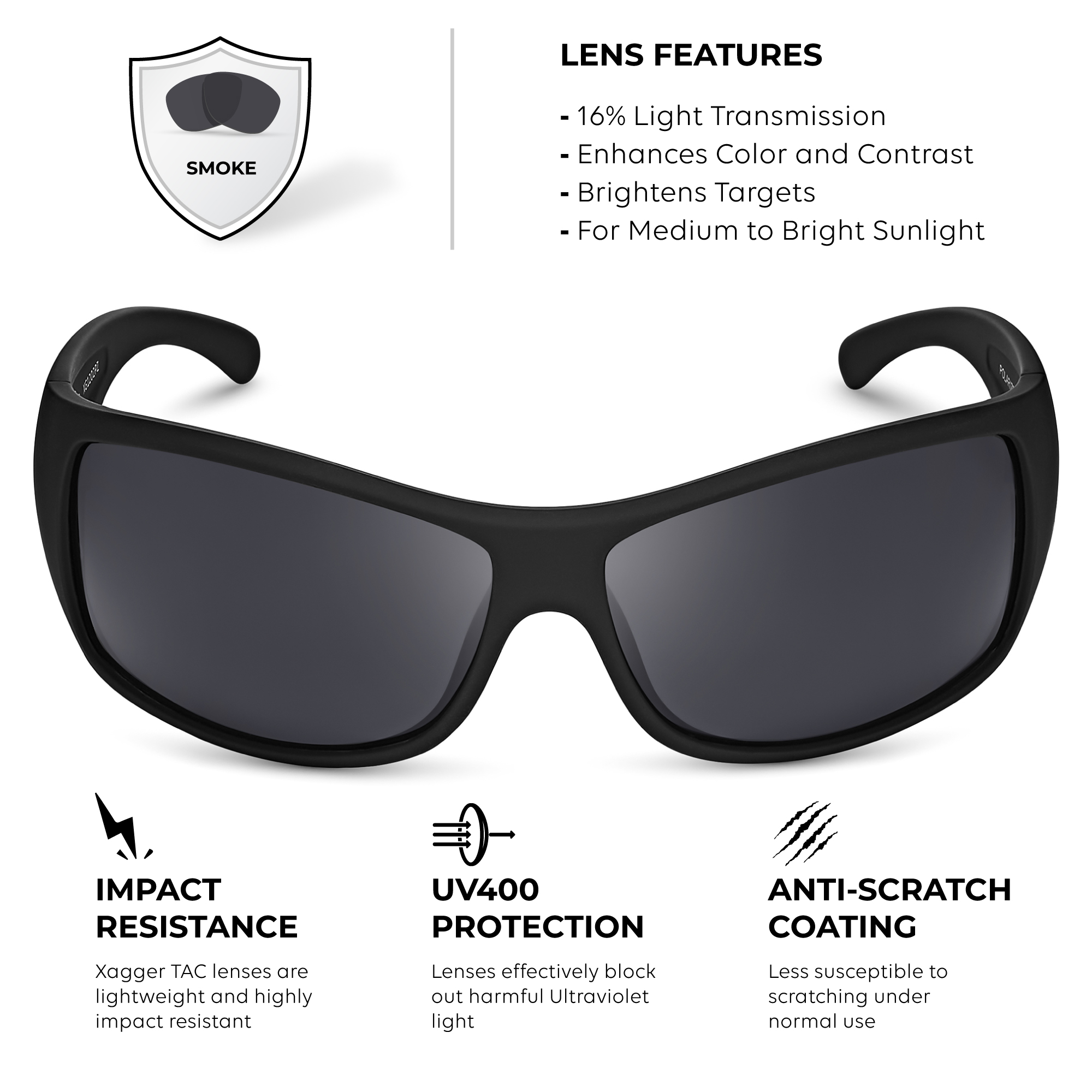 XAGGER Oversized Polarized Sport Sunglasses photo 3