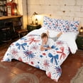 thumbnail image 4 of Manfei Watercolor Patriotic Bow Twin Bedding, Firework Ribbon Bedding Comforter Set, Red White Blue, Reversible 7 Pieces, 4 of 6