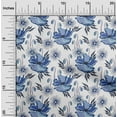 thumbnail image 2 of oneOone Viscose Jersey Medium Blue Fabric Floral Retro Diy Clothing Quilting Fabric Print Fabric By Yard 60 Inch Wide, 2 of 5