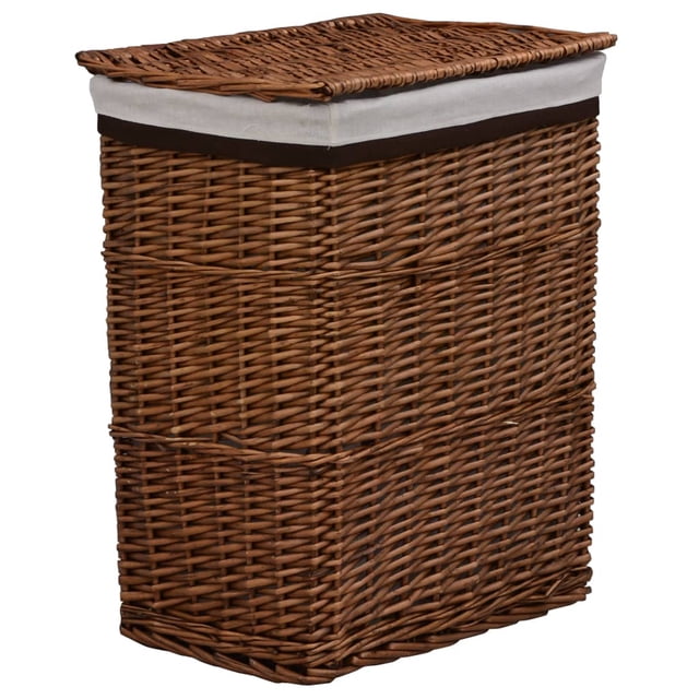 vidaXL Panier à Linge en Saule Brun