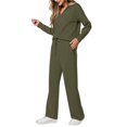 thumbnail image 1 of Conjuntos de Dos Piezas para Mujer, Moda de Otoño 2025, Pantalones Anchos, Conjunto de Estar por Casa, para Viajes y Vacaciones. Verde M, 1 of 9