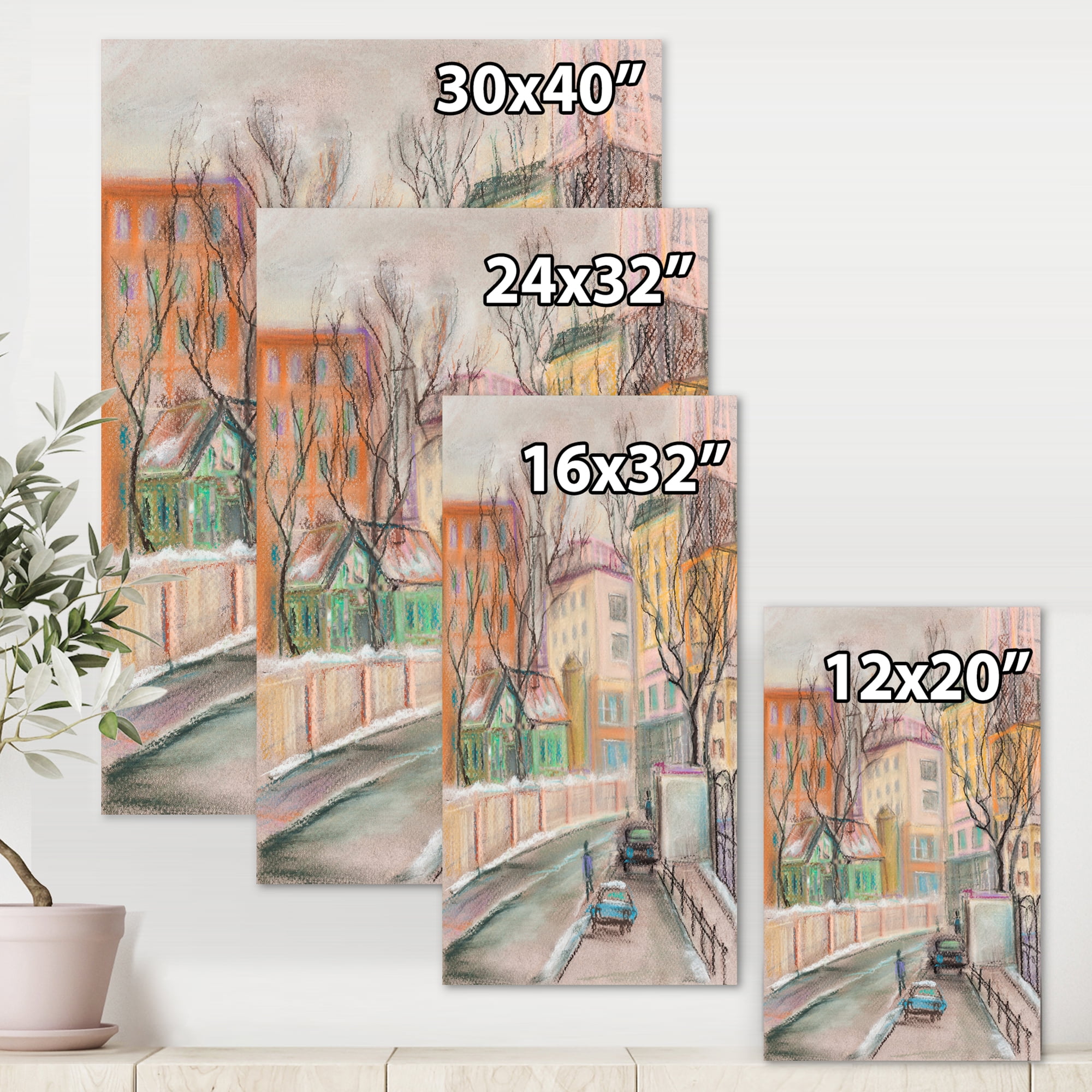 Designart ' Lanes In Moscow Cityscape ' Traditional Canvas Wall Art Print
