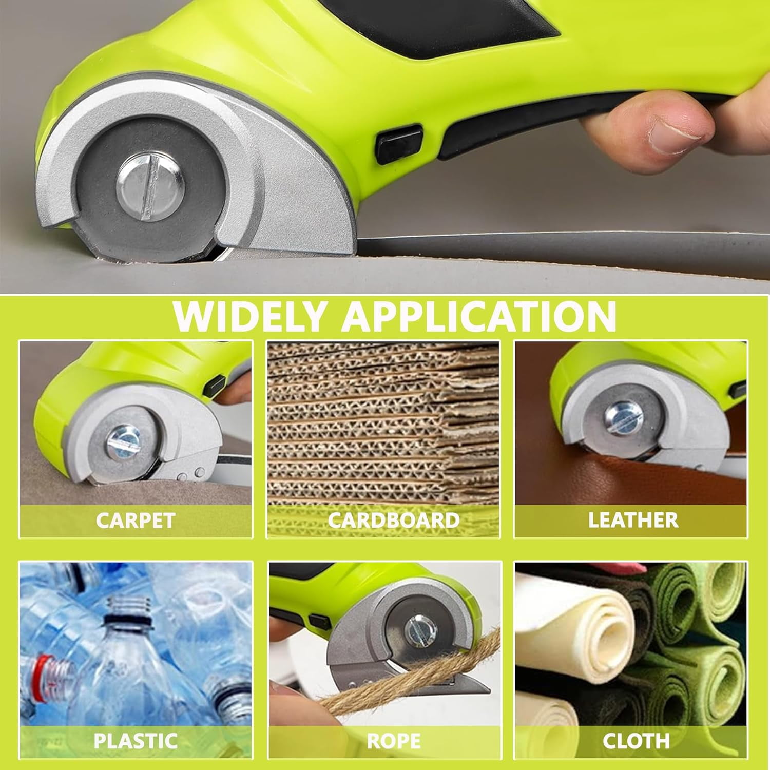 Cordless Electric Scissors Rechargeable: Mini Cardboard Cutter Electric, Cardboard & Carpet Cutter Tool, Rotary Cutter Craft Scissors for Cutting Clothes Cardboard Packages Leather Plastic