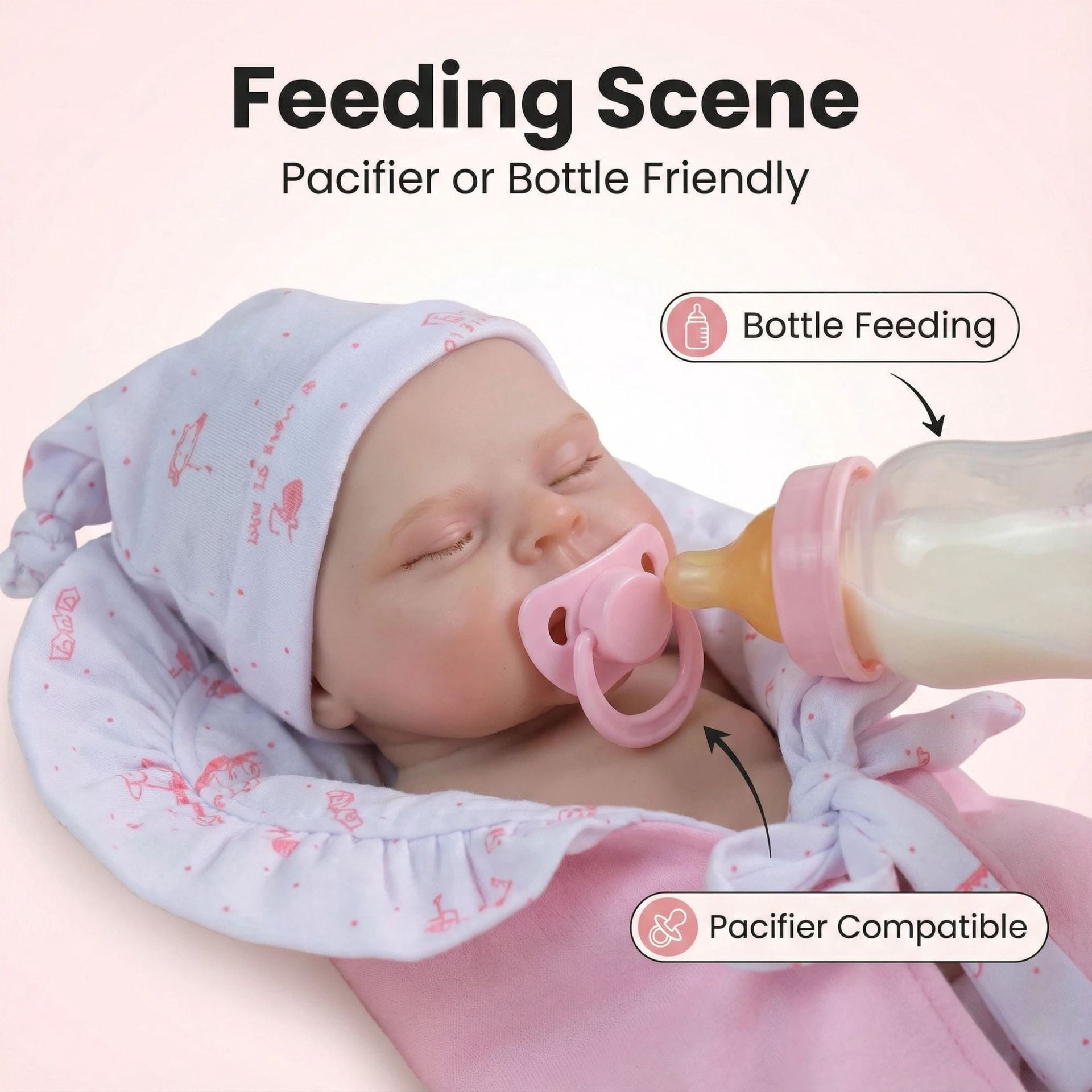 iCrade Handmade Lovely 12" Realistic Reborn Baby Dolls Girl Elastic Solid Silicone Cuddly Asleep Newborn Babies Full Body Flexible Soft Lifelike Dolls for Kids & Collectors