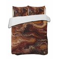 thumbnail image 2 of Brown Marble Full Size Down Alternative Comforter, Lightweight Comforter Quilt Bedding Set with Pillow Shams Ombre Abstract Striped Mottled Aesthetic All Seasons Bed Comforter Duvet Insert 78"x90", 2 of 7