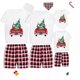 thumbnail image 1 of Pijamas familiares navideños a juego Camión a cuadros rojos con pijamas cortos de árbol de Navidad con pijamas de bebé, 1 of 3