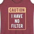 thumbnail image 3 of Instant Message - Caution I Have No Filter - Women's Racerback Tank Top, 3 of 6