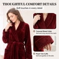 thumbnail image 5 of AMITOFO Plush Robes for Women Soft Warm Fleece Bathrobe Ladies Long Comfy Spa Bath Robe Housecoat, 5 of 9
