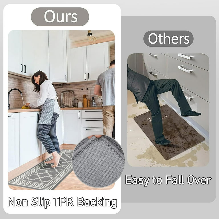 Heavy Duty Rubber Non-Slip Door Mat - Multiple Sizes & Colors, Kitchen & Hall Runner