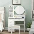 thumbnail image 3 of WIAWG 2 Piece Modern Vanity Set with White Solid Print Table and Mirror, 3 of 8